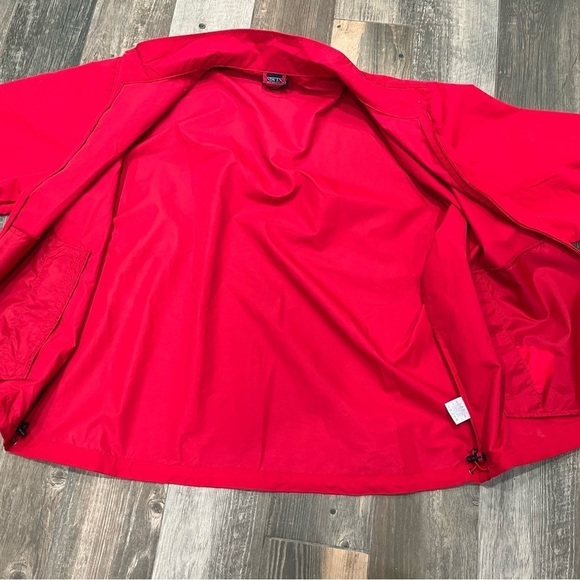 Lands’ End Mens XXL Lightweight Full Zip Windbreaker Rain Jacket Pockets Red - Picture 7 of 10